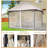 Outdoor Galvanized Steel Gazebo, 10x12 FT, Double Roof Canopy with Mosquito Net for Patio, Garden, Backyard Use