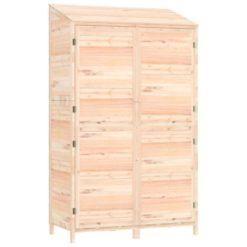 Jayziel 8.5 ft. W x 4.4 ft. D Solid Wood Pent Garden Shed, Natural