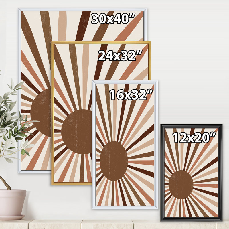 Rayons de soleil en terre cuite brillants Minimalist Bright - impression sur toile, H 20 po x l 12 po x p 1 po