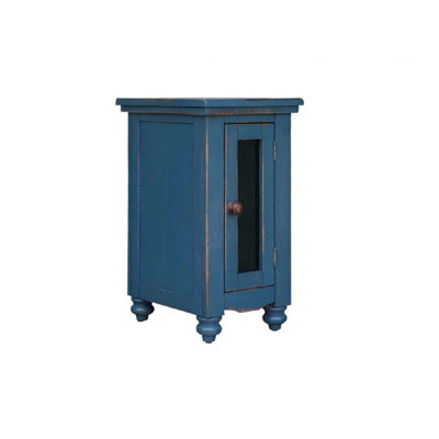 Table d'appoint 1 porte avec finition blanche Griselde