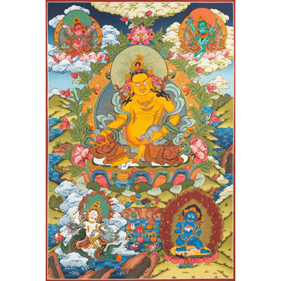 Dzambala Kuber Thangka (Brocadeless Thangka)