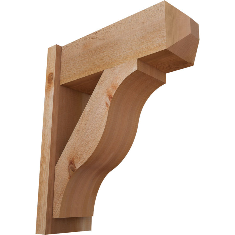 Persienne en bois rustique Funston Craftsman, P 22 po x H 26 po, Cèdre rouge de l'Ouest de 8 po (sciage brut)