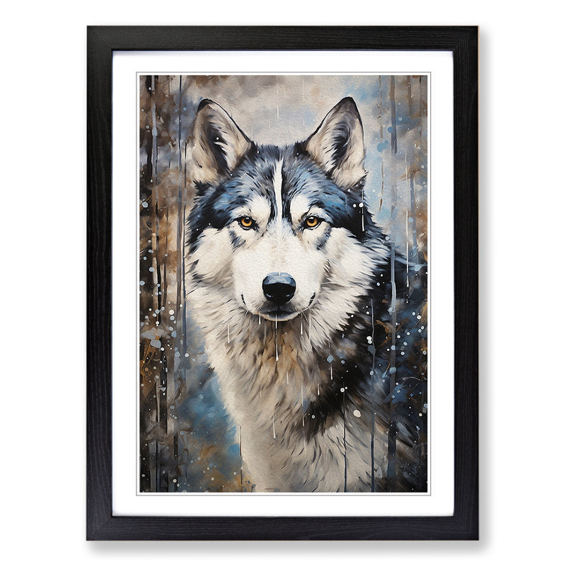 Husky Contemporary - Framed Print, Black Framed, 46cm H x 34cm W x 2cm D