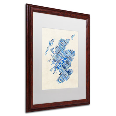 « écosse text map 3 », impression encadrée