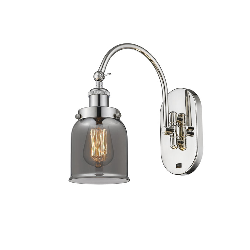 Shauna Swing Arm Sconce, LED, Plated Smoke, Polished Nickel