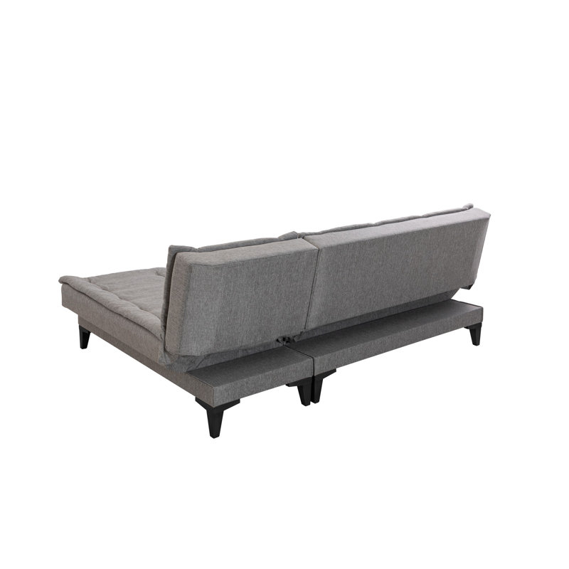 Canapé modulaire d'angle rembourré 88,6 po Sky, 100 % lin gris