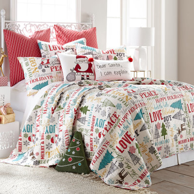 Ensemble de courtepointe Santa Claus Lane pour lit double/queen