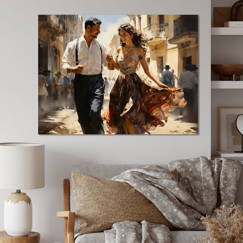 «Cuban Dancers Grace - Cuba Landscape», art mural sur toile, H 12 po x l 20 po x P 1 po, Toile tendue