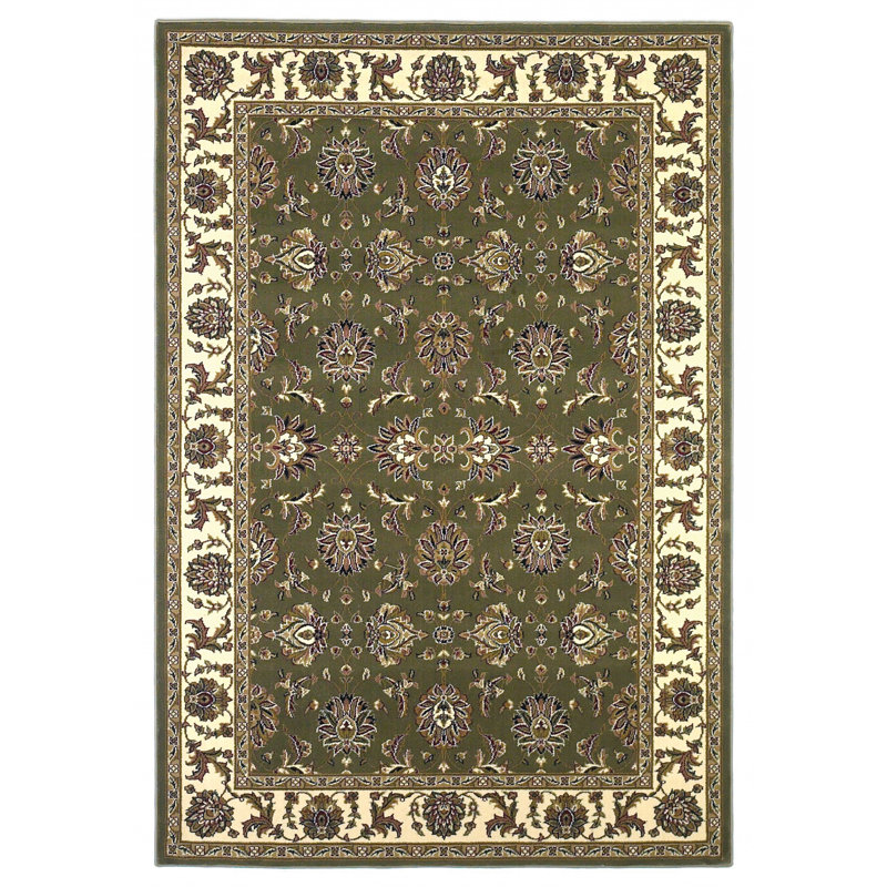 Tapis oriental vert / ivoire Marnell, Rectangle 2 pi 3 po x 3 pi 3 po