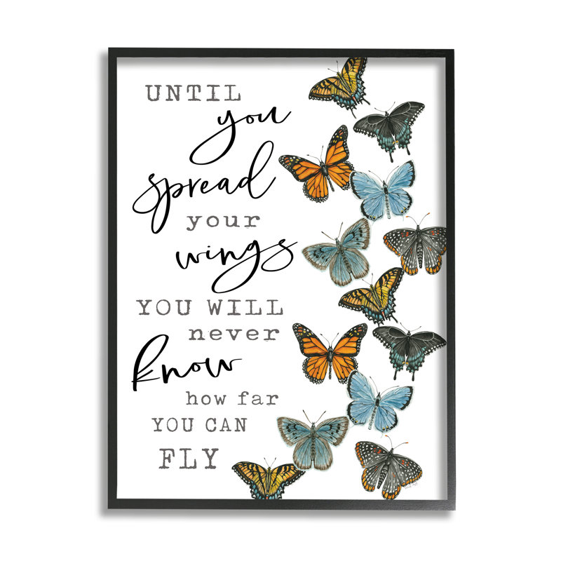 Citation de motivation «Spread Your Wings Encourageant Butterflies», H 14 po x l 11 po x P 1,5 po