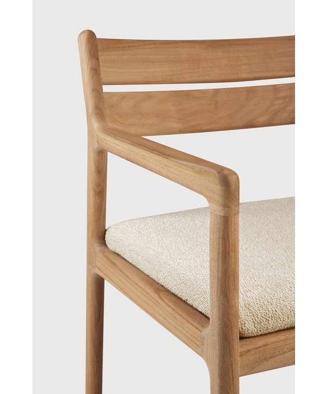 Jack Outdoor Teak Dining Armchair, Natural