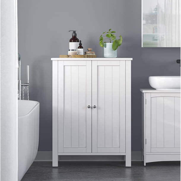 Charlton Home® Annia Freestanding Bathroom Cabinet & Reviews | Wayfair