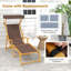 Chaise longue en bois de bouleau avec dossier inclinable et repose-pieds réglable-581657548