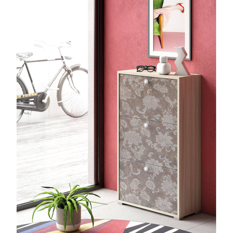 Flip Down Shoe Storage, Elm/Grey