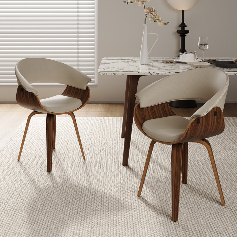 Chaise de salle à manger rembourrée Modern, Beige