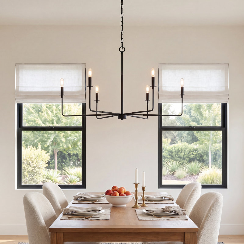 Alysa 6-Light Chandelier, Matte Black