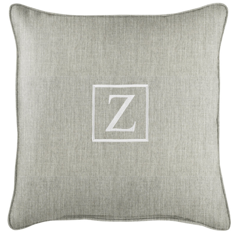 Kettil Embroidered Sunbrella® Outdoor Throw Pillow, Granite Gray, Z