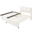 Lit plateforme double tapissier double avec gigogne, couleur beige, construction, pin facile à monter et pieds stables