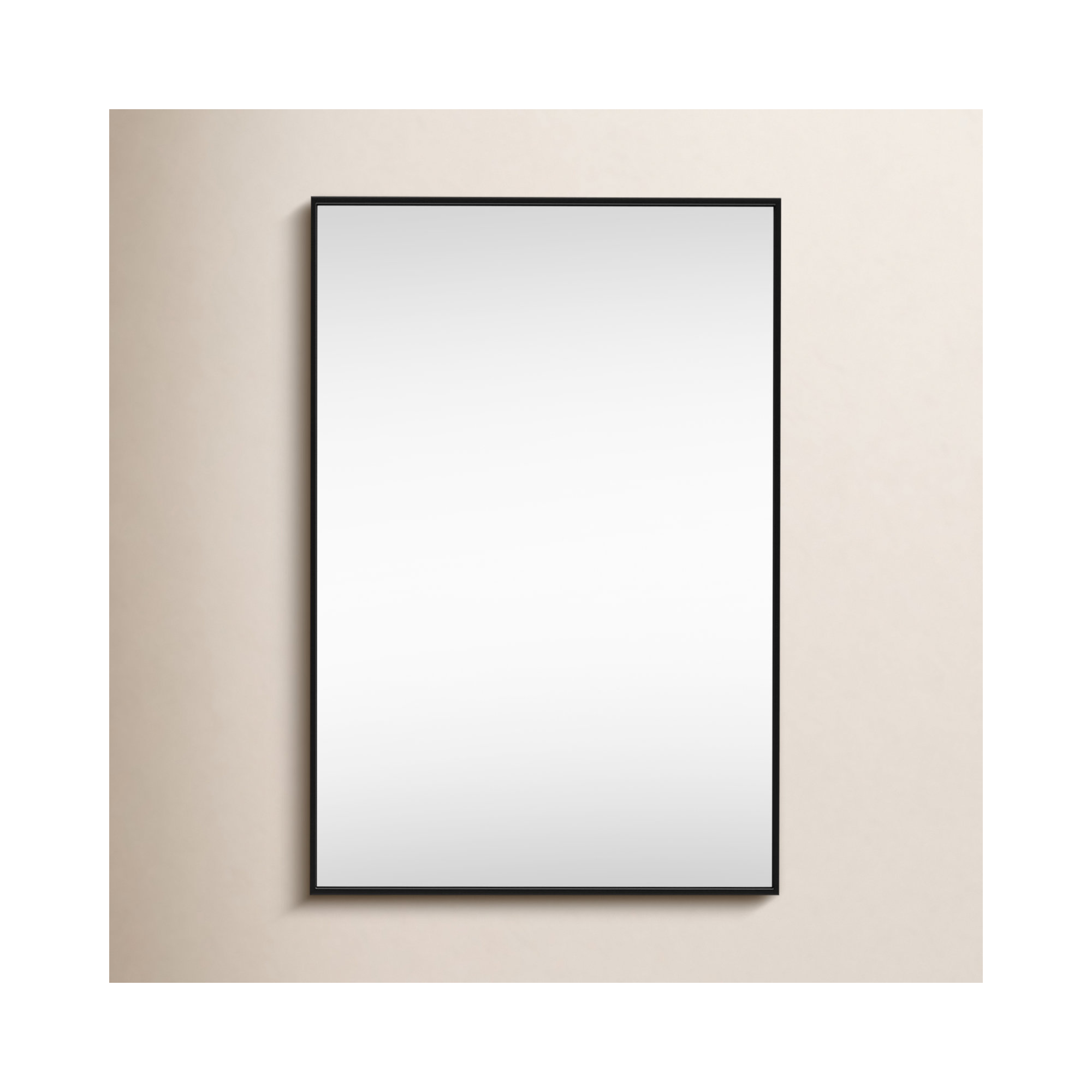 Sabine Metal Rectangle Wall Mirror, Black, 40" x 24"