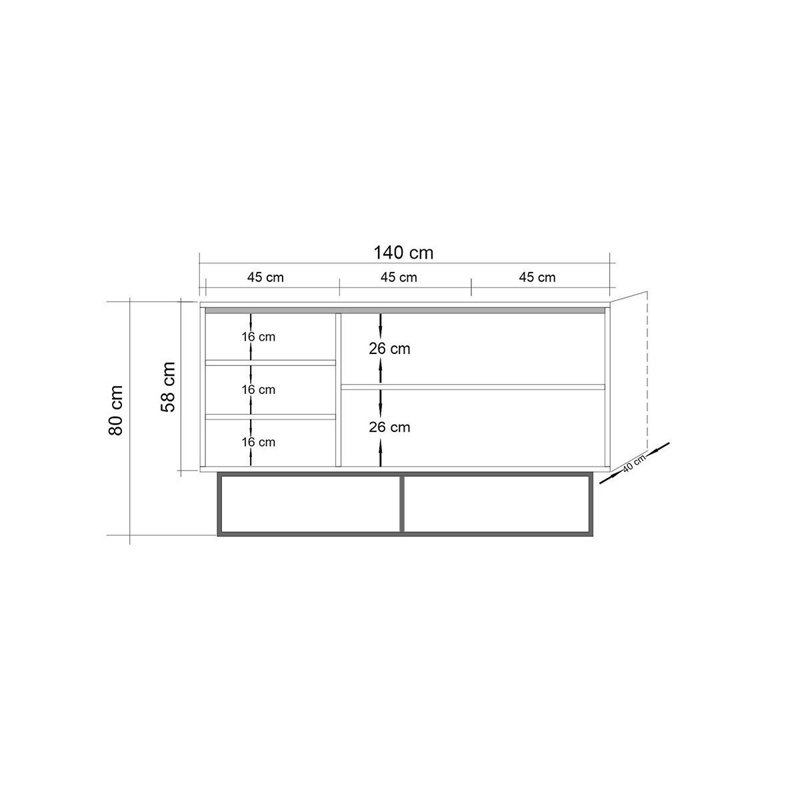 Buffet de 55,1 po Agarwal