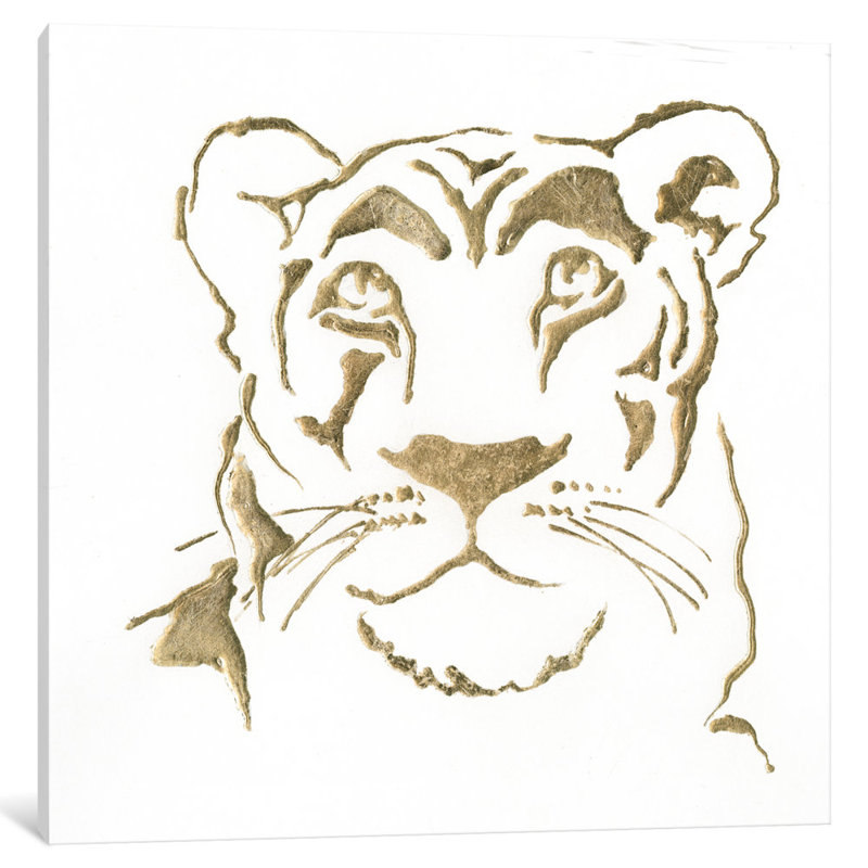 « gilded lioness », impression sur toile, H 12 po x l 12 po x P 0,75 po, Pas de tapis, Toile tendue