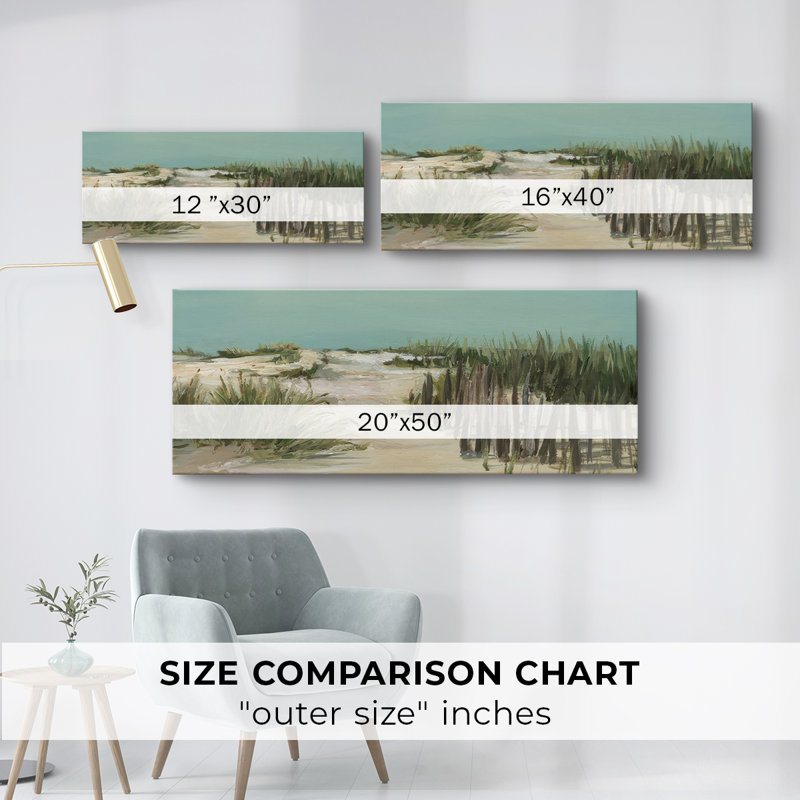 Warm Dunes I - Toile tendue avec châssis - Prêt à accrocher, H 12 po x l 30 po