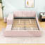 Lit tapissier Stelijana avec bureau de chevet et petit tabouret rond-1707462083-1707462082