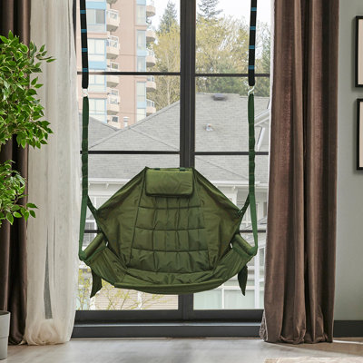 Arlmont & Co. Hanging Swing Chair Net Perfect for Patio, Porch, Bedroom, and Outdoor Spaces, Moss Green