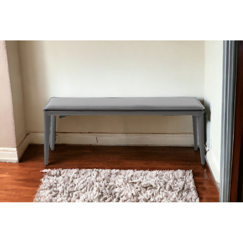 Banc en similicuir Dungannon, Gris foncé