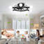 Ventilateur de plafond moderne noir mat à six lumières de 20 po Berwyck, moteur réversible à 3 vitesses et faible bruit