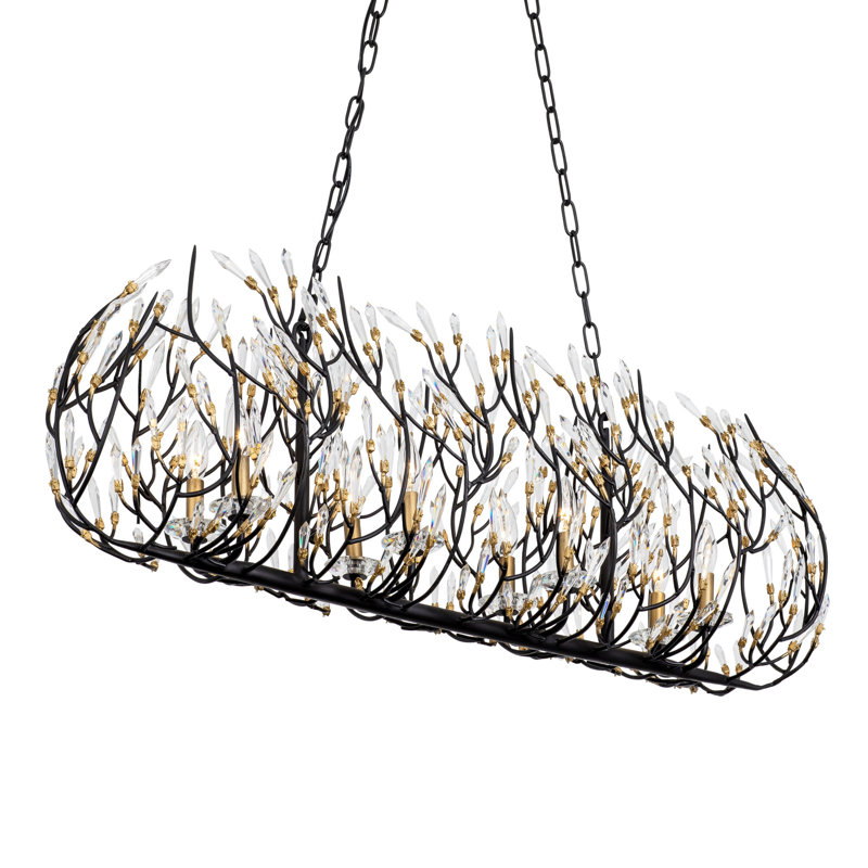 Luminaire suspendu linéaire pour îlot de cuisine à 8 lumières Bask