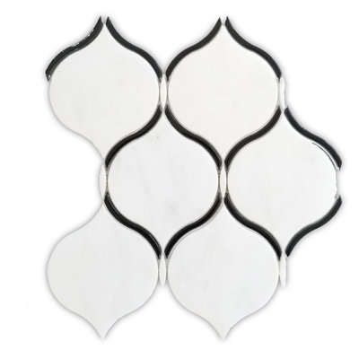 10" x 11" Marble Arabesque Mosaic Wall & Floor Tile