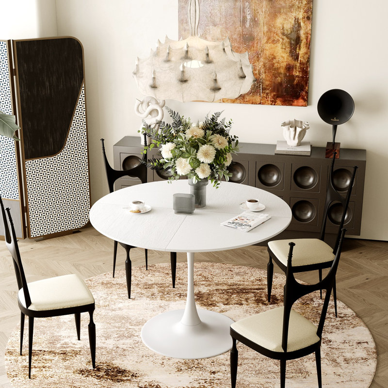 Table de salle à manger VEMSTKOJ, Blanc, H 28,74 po x L 31,5 po x l 31,5 po, Blanc