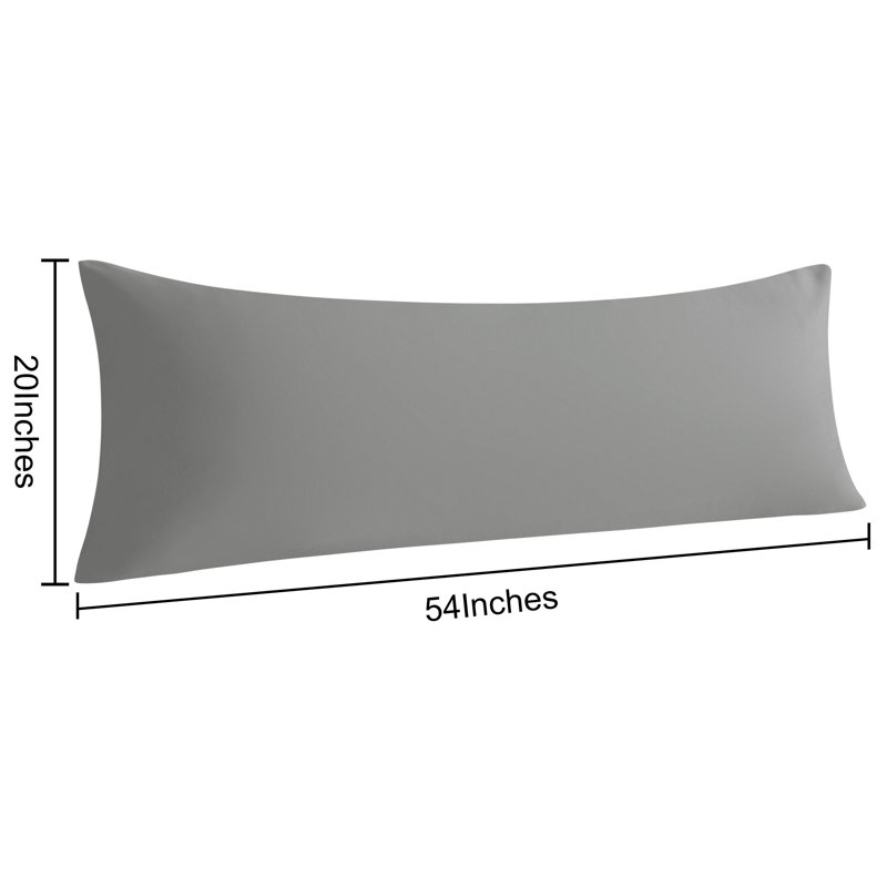 Taie d'oreiller corporelle en microfibre hypoallergénique 2 pièces, Gris sarrau
