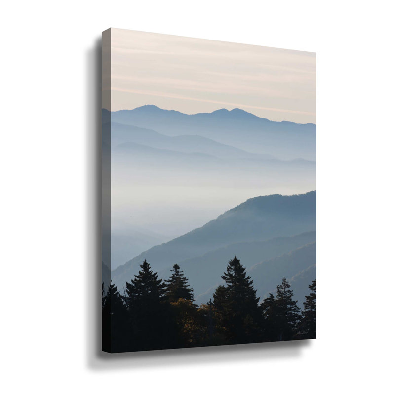 Misty Blue Mountains - Photographie sur toile, Toile tendue, H 18 po x l 14 po x P 2 po