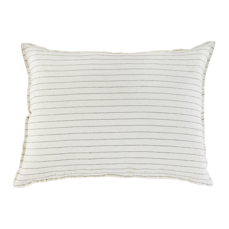 Blake Linen Shams, Standard, Cream/Gray