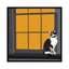 «Cat on a Window Sill I», reproduction sur toile-74553138-74553139-74553140