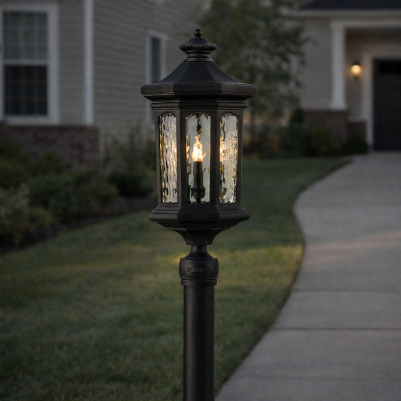 Raley 1 -Light 26.25" H Hardwired Lantern Head, Black