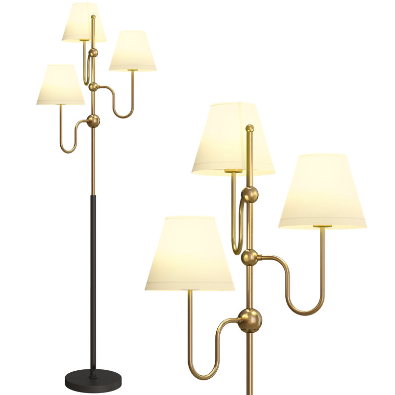 165cm Galvanised Traditional Floor Lamp