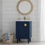 Meuble-lavabo de style français de 20 pouces avec lavabo en céramique avec porte à fermeture en douceur, poignée en demi-lune et tablette réglable-599995531