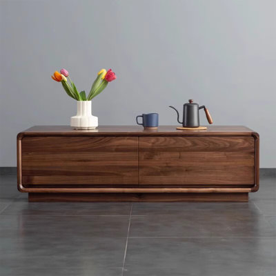 Modern minimalist solid wood storage coffee table