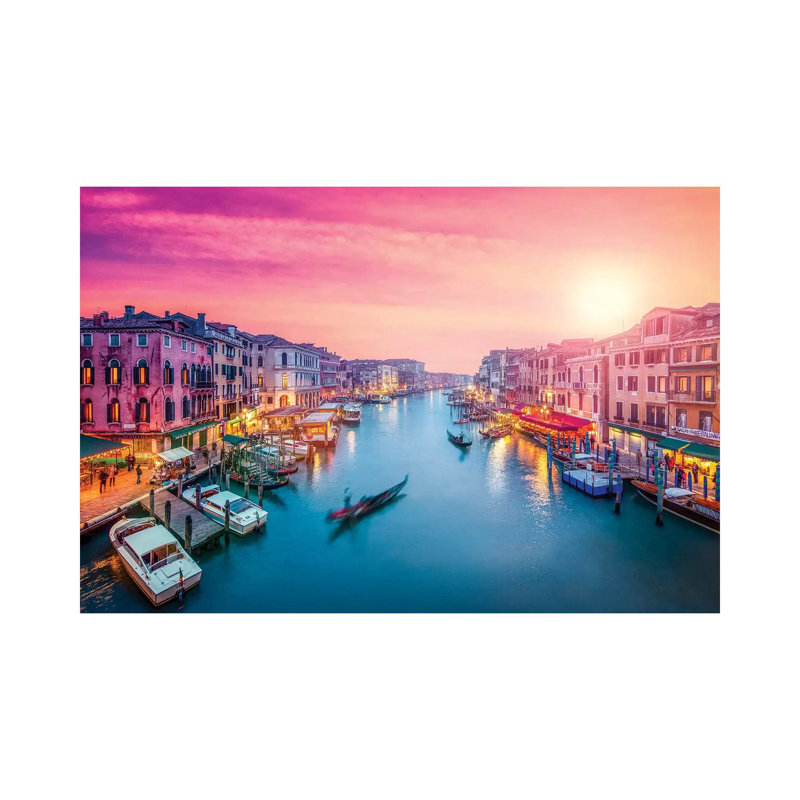 Canal Grande At Sunset, Venice by Jan Becke - Wrapped Canvas Gallery-Wrapped Canvas Giclée, 20.32cm H x 30.48cm W