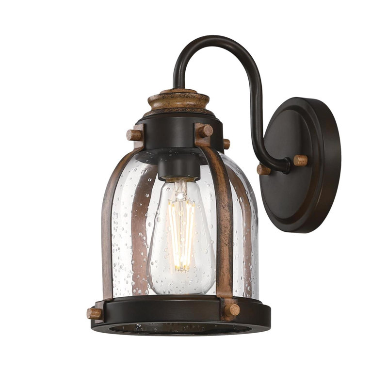 Luminaire de grange en bronze huilé à intensité variable à 1 lumière Gzifa