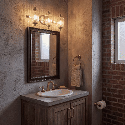 Nunley 3-Light Bathroom Vanity Light in Brass