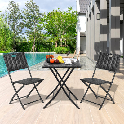 Anissia 2 - Person Wicker Patio Dining Set with Square Table