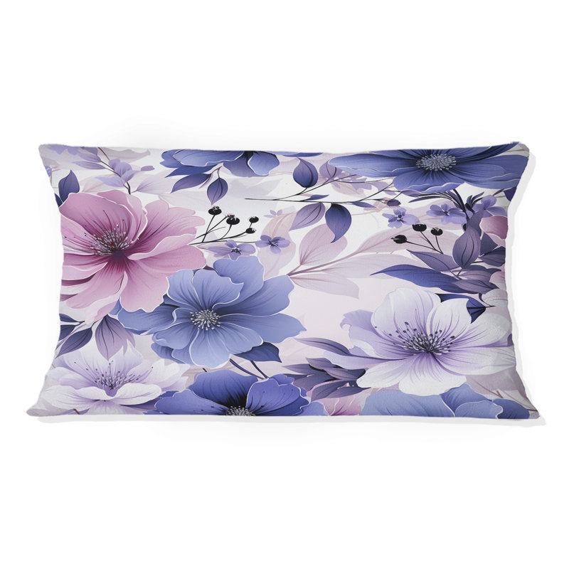 Exquisite Purple Beauty Floral Pattern - Floral Printed Pillow