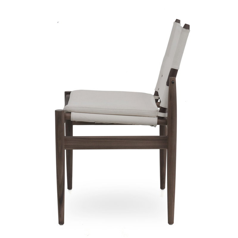 Journey Upholstered Dining Chair, Canvas Natural, Natural Wanut