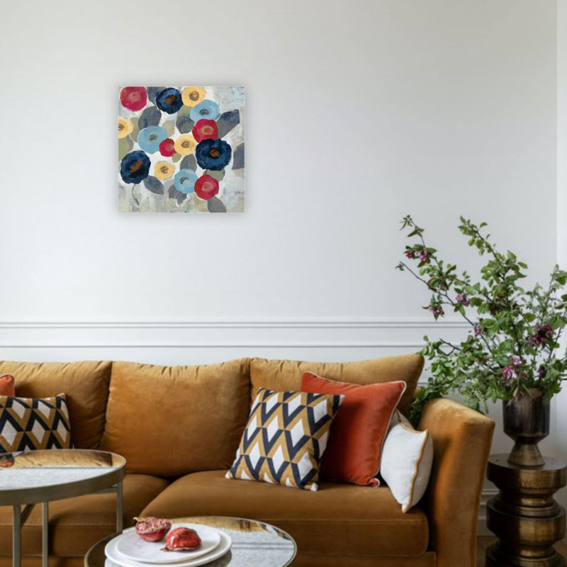 Fleurs grises d'hiver sur toile, art mural moderne de 24 po x 24 po