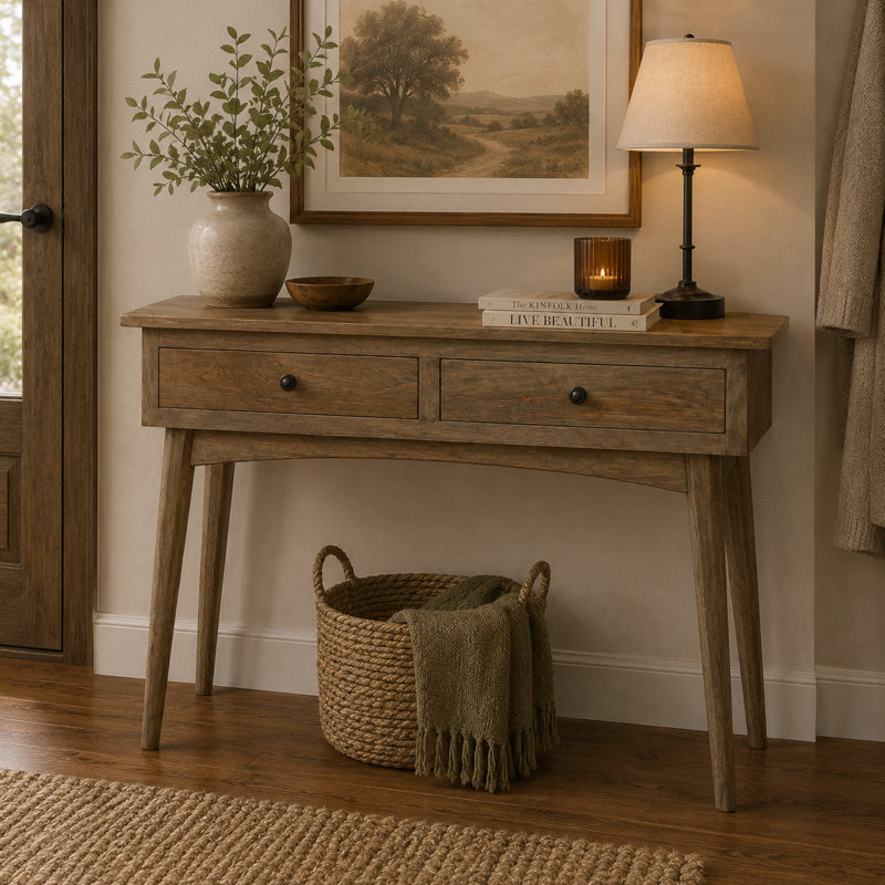 90cm Solid Wood Console Table