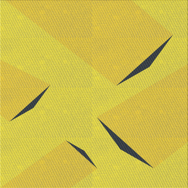 Tapis de zone jaune à motif, Carré 4 pi